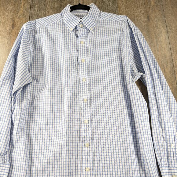 Vineyard Vines Shirt Mens Large Blue Check Plaid Button Down Murray Lightweight - Picture 1 of 10